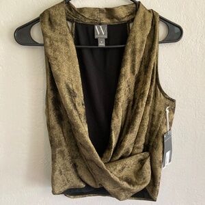 Worthington Black/Gold Metallic tank, NWT